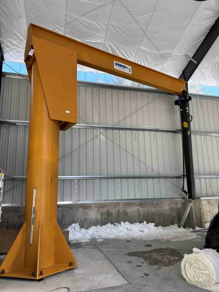 Jib Crane in a facility with snow