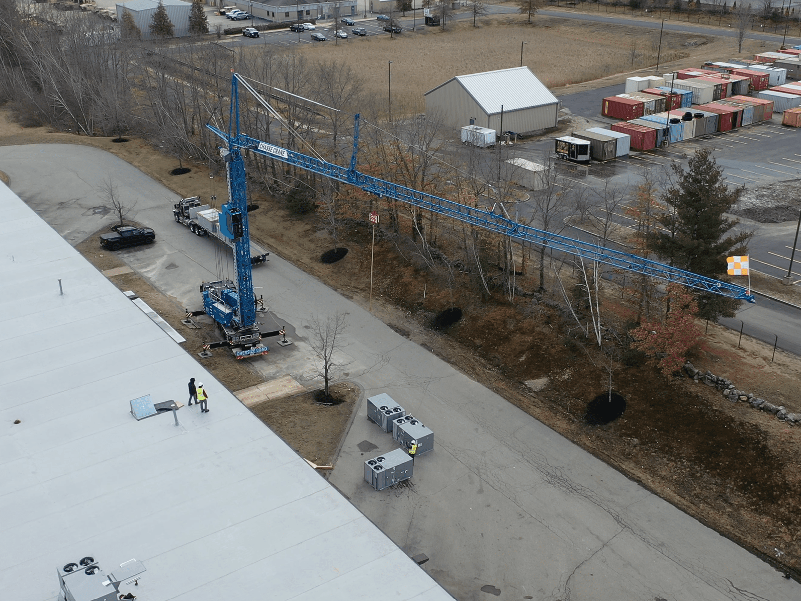 large crane and hvac