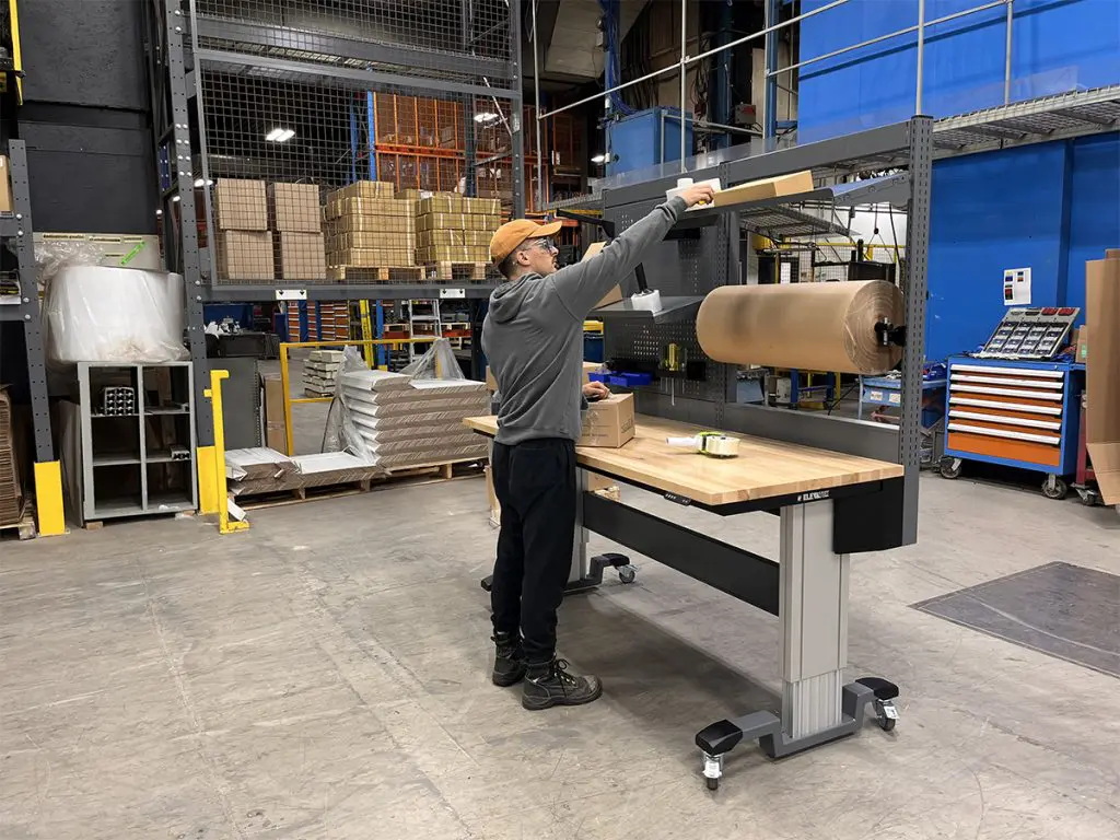 packaging operation designed elevatek workstation