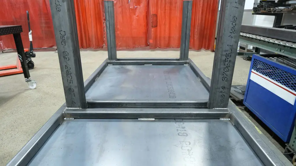 picture of welding tables being fabricated 2