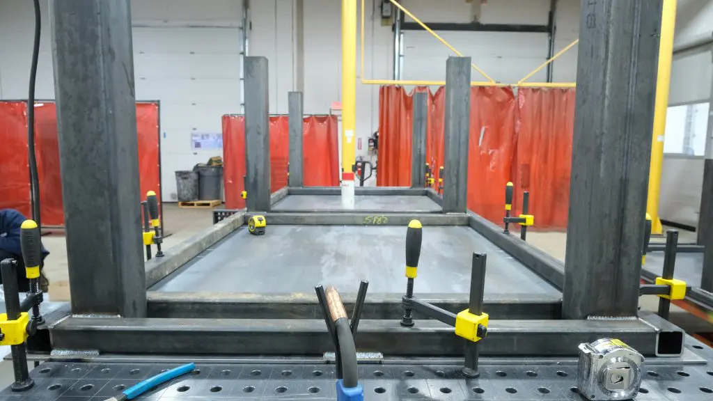 picture of welding tables being assembled