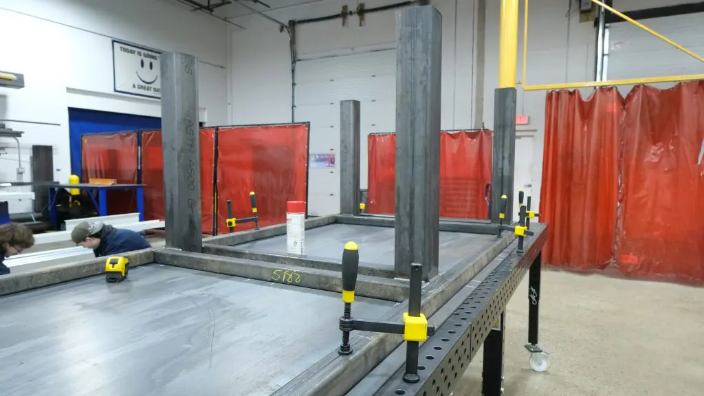 picture of welding tables being assembled 3