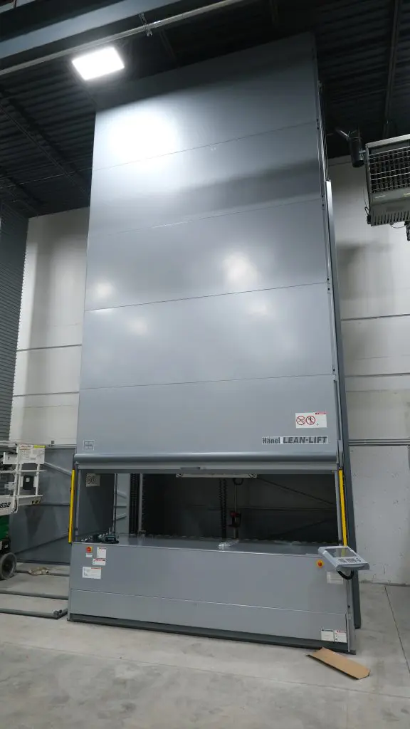 vertical picture of hanel unit in warehouse