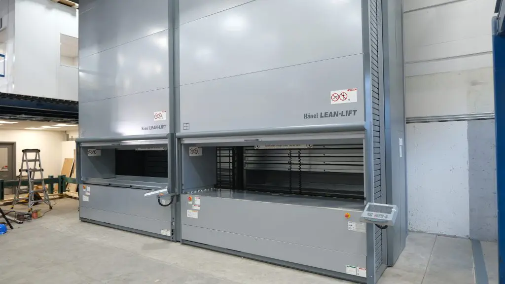 Two finished Hanel units in a warehouse