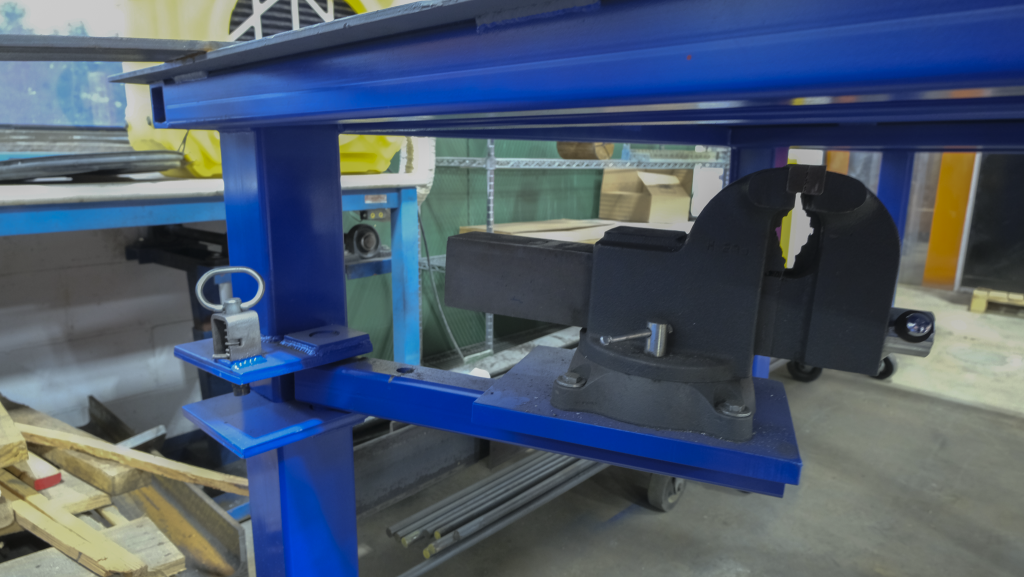 picture of blue worktable in shop 2