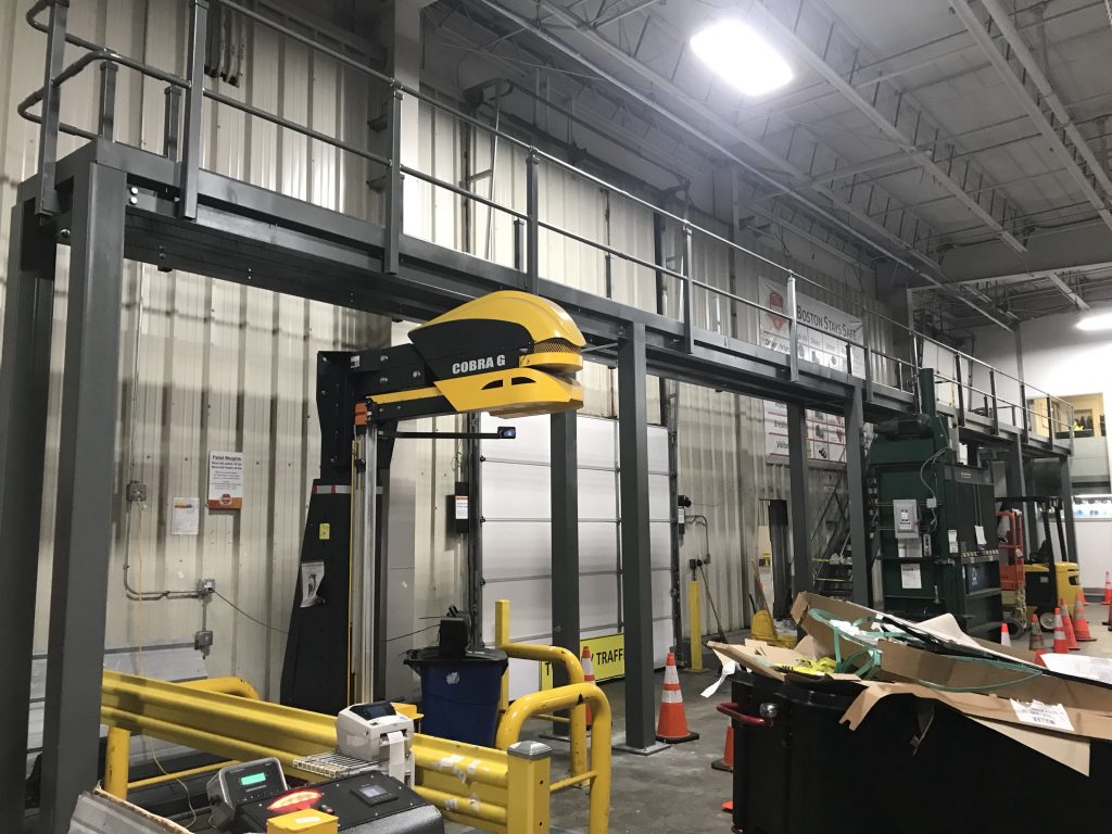 catwalk mezzanine and stretch wrap machine